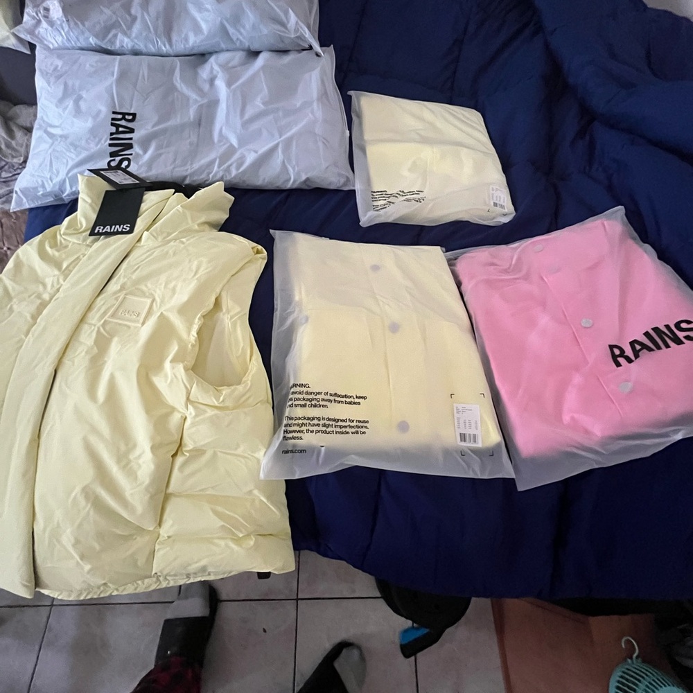 Rains jackets and a vest